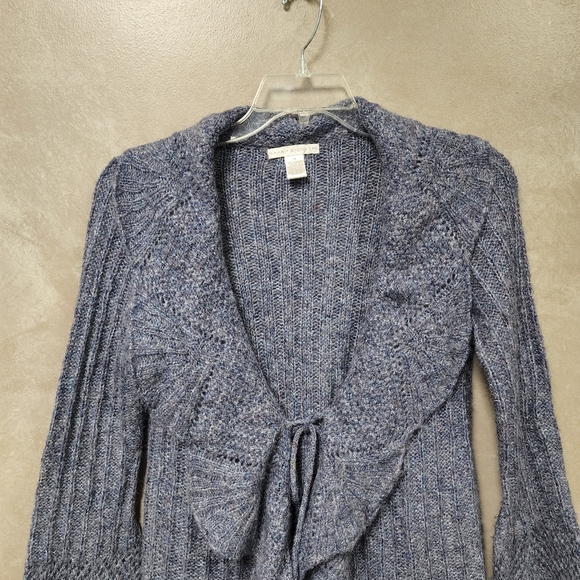 Sarah Spencer Asymmetrical Tie Front Bell Cuff Cardigan Size M - Picture 6 of 12